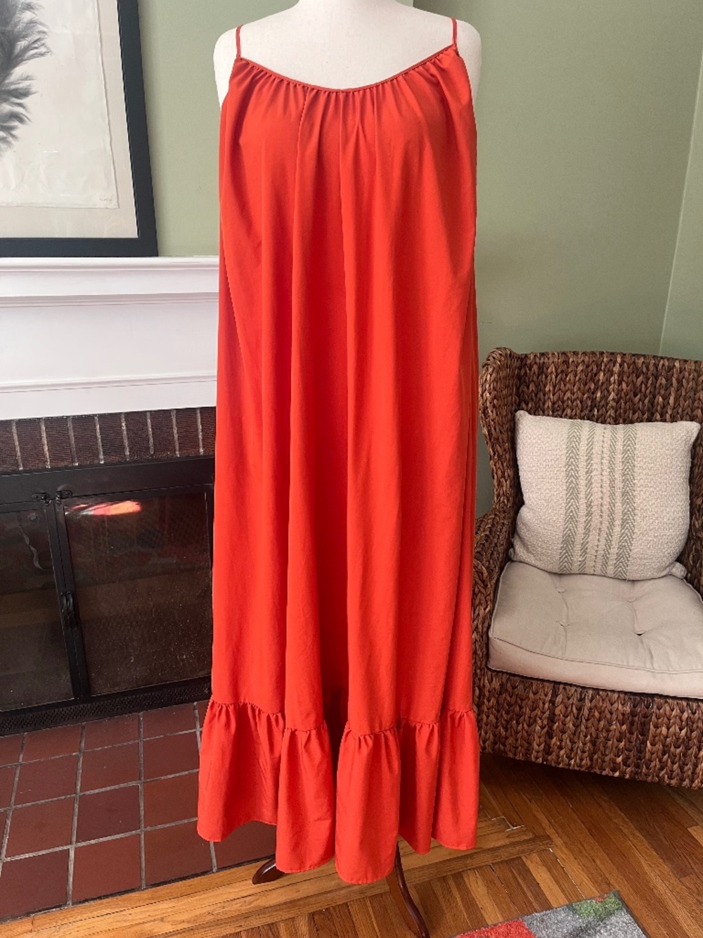 Oversized Boho Maxi Dress | Terracotta Orange | Pockets | Size 5XL